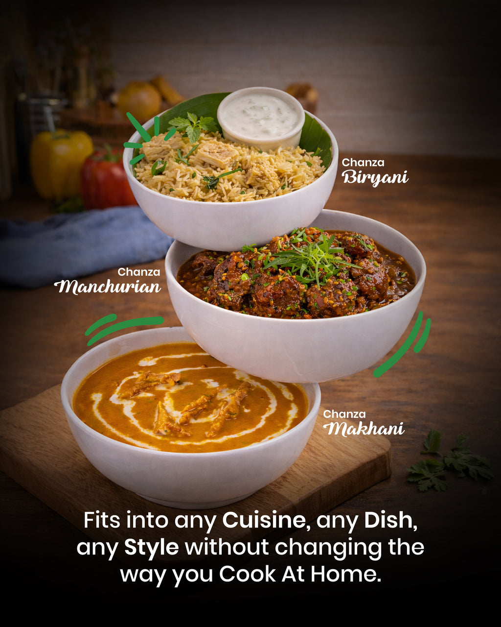 CHANZA Plant Protein Chunks | 33g Protein Per Serving | Vegan | Clean Label